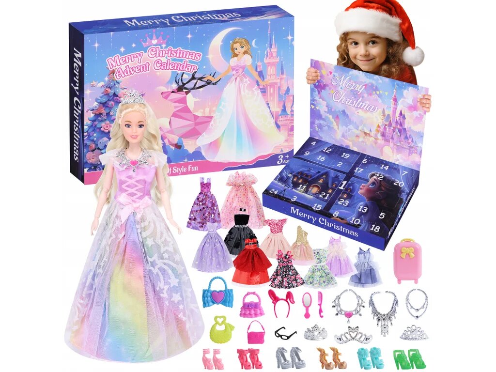 Adventný kalendár pre dievčatá s bábikou